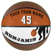 Moderne Basketbal met Teamnaam Nummer (Voorkant)