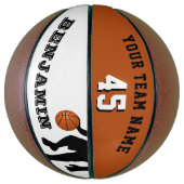 Moderne Basketbal met Teamnaam Nummer (Verticaal)