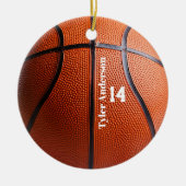 Moderne basketbal naam en spelersnummer keramisch ornament (Voorkant)