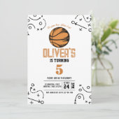 Moderne basketbal sport tactiek Verjaardag Kaart (Staand voorkant)