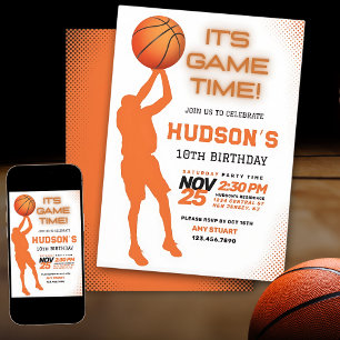 Moderne Basketbal Verjaardag Kinder Sport Party Kaart