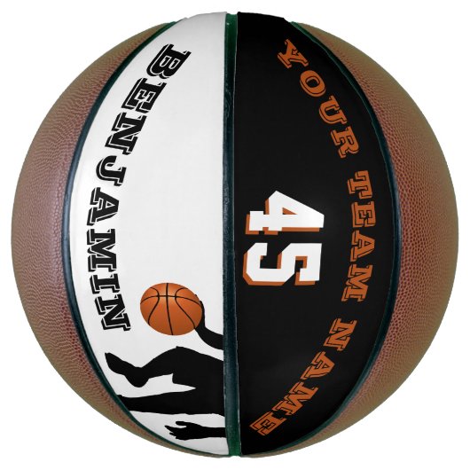 Moderne Basketball met teamnaamnummer Basketbal (Verticaal)