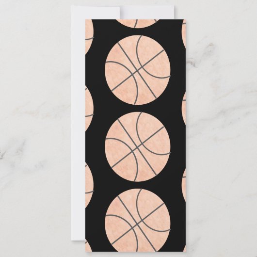 Moderne Basketball Pattern Ticket Style Party in Kaart (Achterkant)