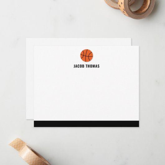 Moderne Basketball Persoonlijke flatpanel kaart Notitiekaartje (Voorkant / Achterkant in situ)