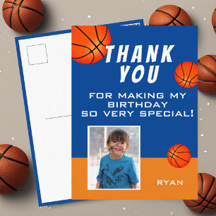Moderne Basketball Sports Birthday Foto Briefkaart