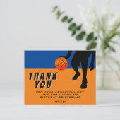 Moderne Basketballspeler Verjaardag Bedankt Briefkaart (Staand voorkant)