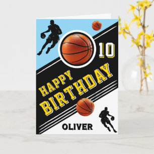 Moderne Basketbalspeler Thema Verjaardag Kaart