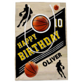 Moderne basketbalspeler thema verjaardag medium cadeauzakje (Voorkant)