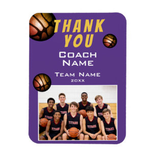 Moderne Basketbalteamfoto Coach Magneet