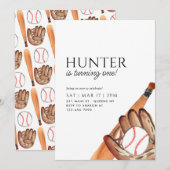 Moderne Bat Handschoen Bal Sport Honkbal Verjaarda Kaart (Voorkant / Achterkant)