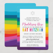 MODERNE BAT MITZVAH kleurrijke technicolor regenbo Kaart (Voorkant / Achterkant)