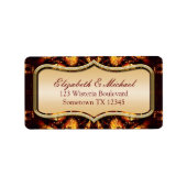 Moderne batik Fire Address Sticker Label (Voorkant)