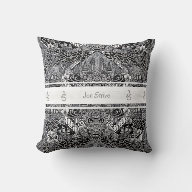 Moderne BATIK Patroon Kussen (Voorkant)