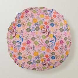 Moderne Batik Roze Schaduw Rond Kussen
