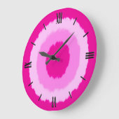 Moderne batikcirkels - fuchsia roze grote klok (Hoek)