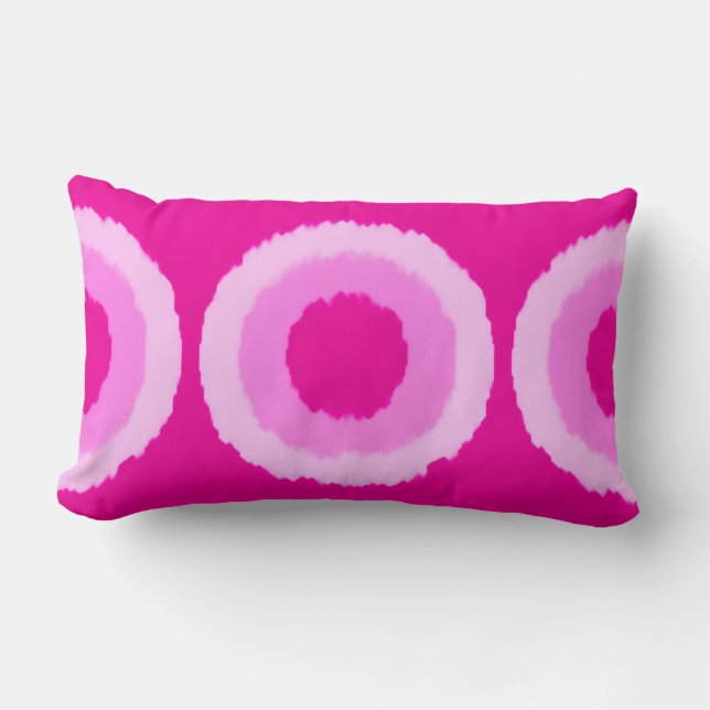 Moderne batikcirkels op stam - fuchsia roze kussen (Voorkant)