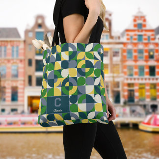 Moderne Bauhaus Abstract Geometrisch Monogram Patr Draagtas