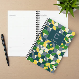 Moderne Bauhaus Abstract Geometrisch Monogram Patr Planner