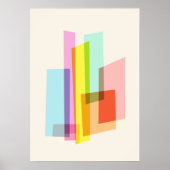 Moderne Bauhaus pastel uit het midden van de eeuw Poster (Voorkant)