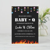 Moderne BBQ babyshower uitnodigingen (Staand voorkant)