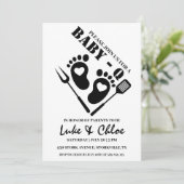 Moderne BBQ babyshower uitnodigingen (Staand voorkant)