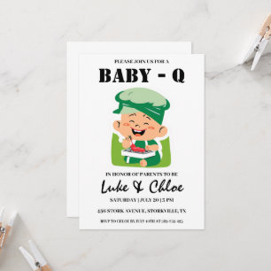 Moderne BBQ babyshower uitnodigingen