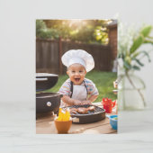 Moderne BBQ babyshower uitnodigingen (Staand voorkant)