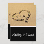 Moderne Beach Destination Wedding Invitations Kaart (Voorkant / Achterkant)