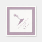 Moderne Beach Island bruiloft servetten - Violet (Voorkant)