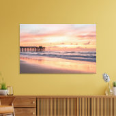 Moderne Beach Sunrise Achtergrond Canvas Afdruk (Insitu (Woonkamer))