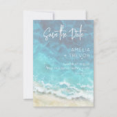 Moderne Beach & Zee van de Waterverf sparen de Kaa Save The Date (Voorkant)