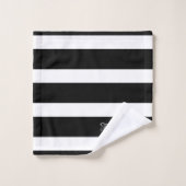 Moderne Beau Noir Et Blanc Rayures (Gant de toilette)