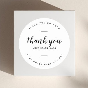Moderne bedankje voor uw bestelling verpakking ronde sticker