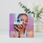 Moderne bedankkaart aangepaste foto collage feest (Staand voorkant)