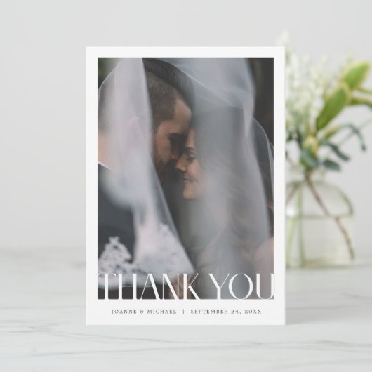 Moderne bedankpas Een notitie Bedankkaart (Staand voorkant)