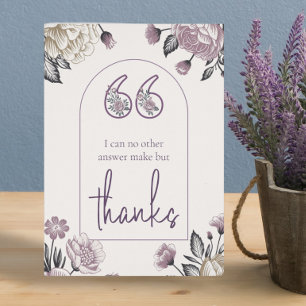 Moderne Bedankt Quote Elegante Bloemen Dank u kaar