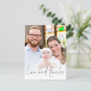 Moderne Bedankt voor Foto Cross Christening Baptis Briefkaart