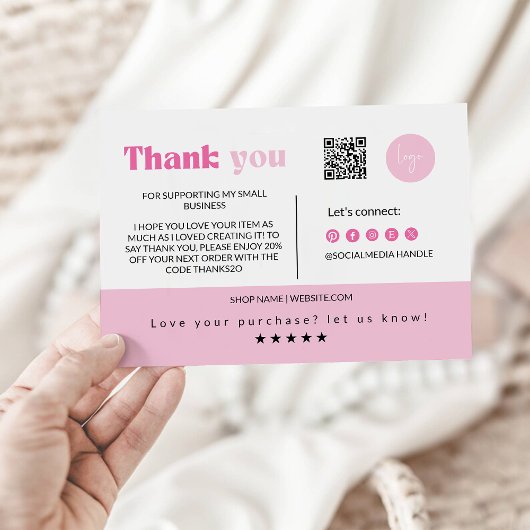 Moderne Bedankt voor uw aankoop Kaart