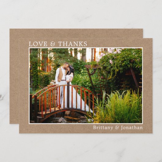 Moderne Bedankt Weddenschap Foto gemaakt Kraft (Voorkant / Achterkant)