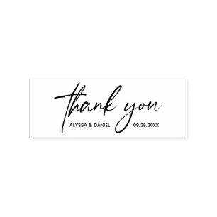 Moderne bedankthandlettering script huwelijks- rubberstempel