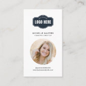 Moderne Bedrijf Logo QR Code Medewerker Foto Visitekaartje (Voorkant)