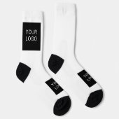 Moderne Bedrijfs Professionele Wit Logo Sokken (Rechts)