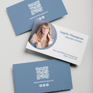 Moderne bedrijfsfoto QR-code Visitekaartje