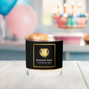 Moderne bedrijfslogo promotionele branding whisky glas