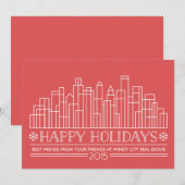 Moderne bedrijfsvakantiekaart in het centrum - lin feestdagenkaart (Voorkant / Achterkant)