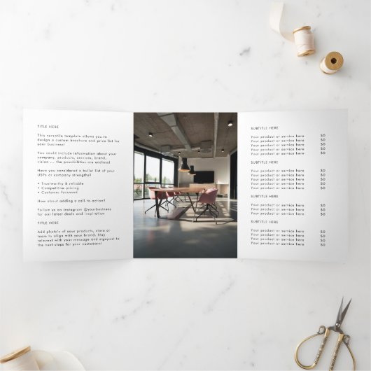 Moderne bedrijven | Eenvoudige Logo drievoudige br Drieluik Kaart (Binnen)