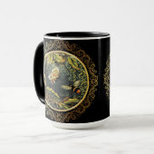 Moderne  Bee & Vlinder in Spinnenweb Mok (Voorkant links)