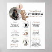 Moderne Beer Ballon Birthday Milestone Sign Poster (Voorkant)