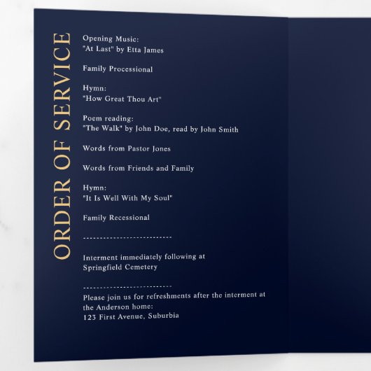 Moderne begrafenis / gedenkteken / viering van het drieluik programma (Binnenzijde eerst)