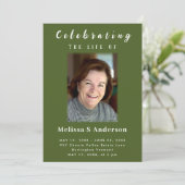 Moderne begrafenis minimale foto viering van het l kaart (Staand voorkant)